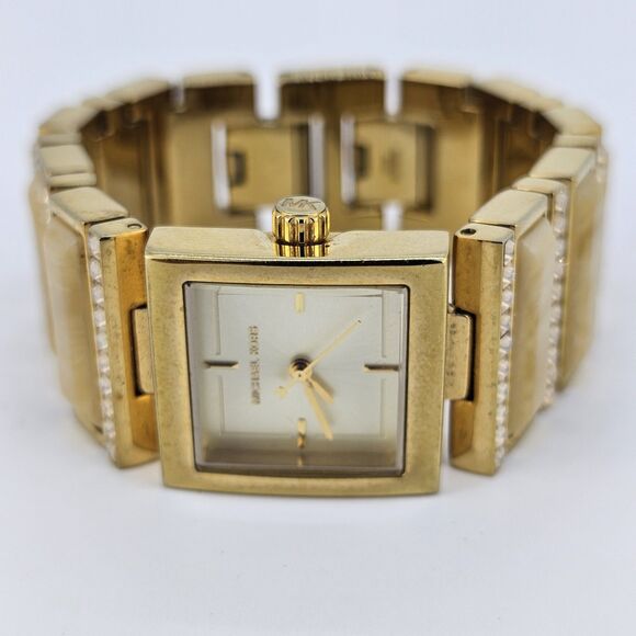 Michael Kors Women's Watch 24MM Gold Dial Gold Bracelet 6" New Battery - Picture 1 of 15
